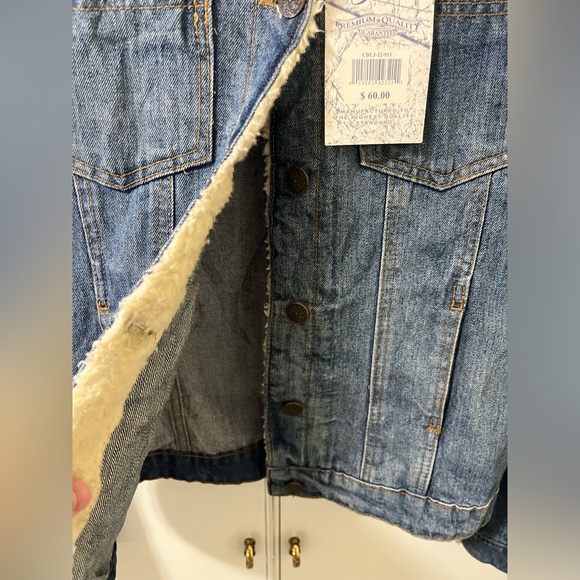 Girls comfort denim XL jean jacket. NWT - Picture 6 of 10